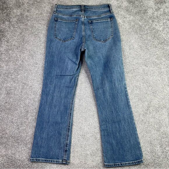 J. Crew Factory Jeans Women's 26 Blue Crop Flare High Rise Button Fly AW389 - Picture 3 of 11